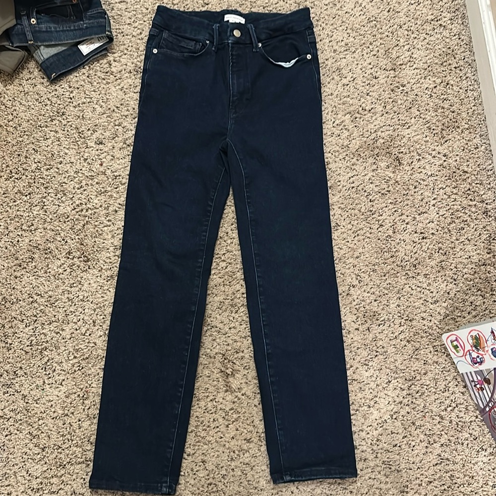 Good American Always Fits dark blue skinny